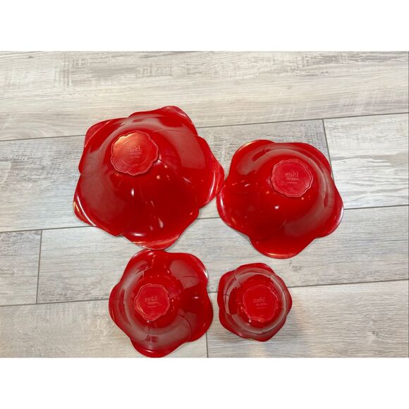 Zak! Designs Red Rose Nesting Bowls 4pc Set - Picture 7 of 11